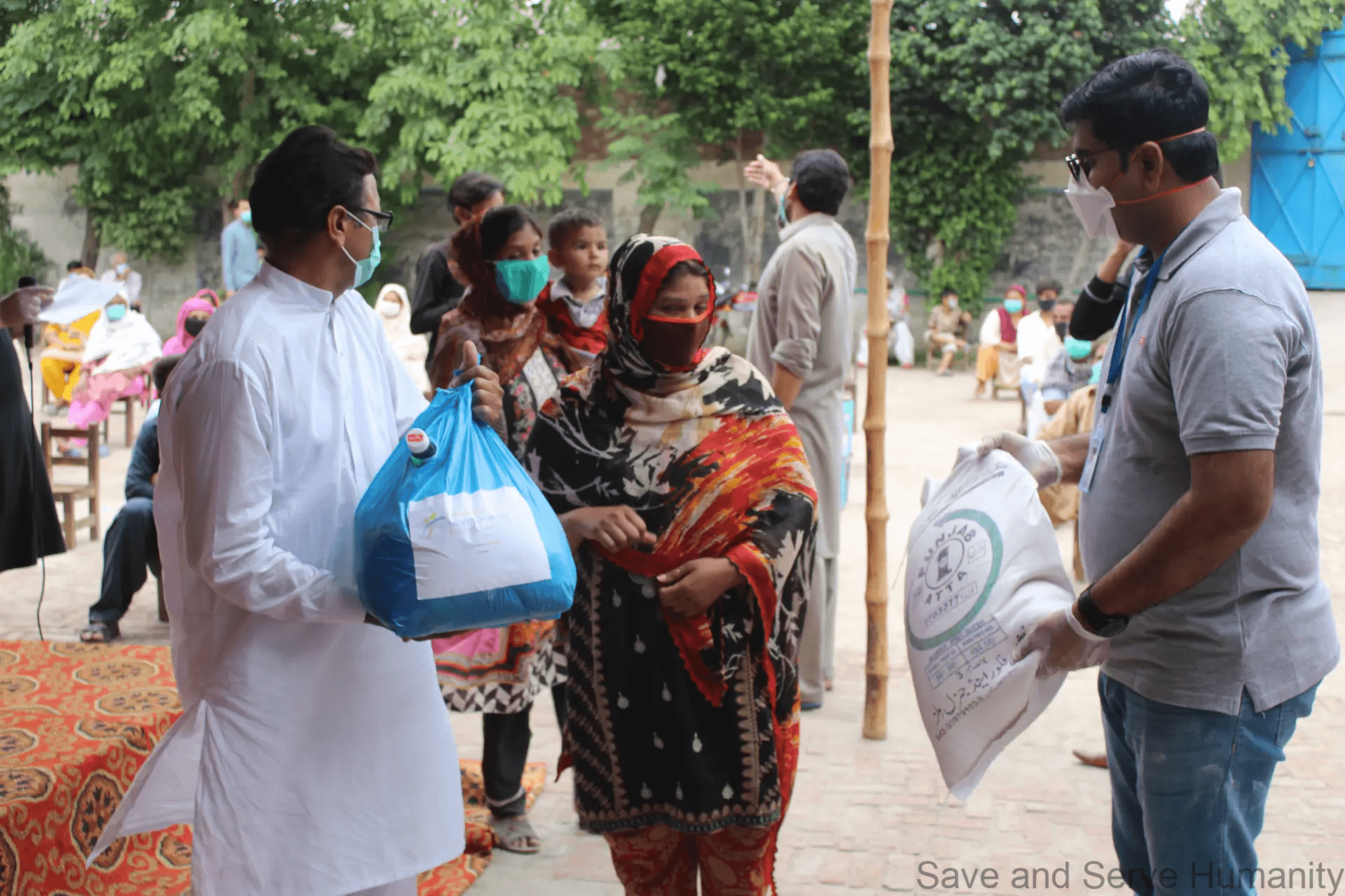 Ration supplies prepared for distribution during SSH's COVID-19 support work.