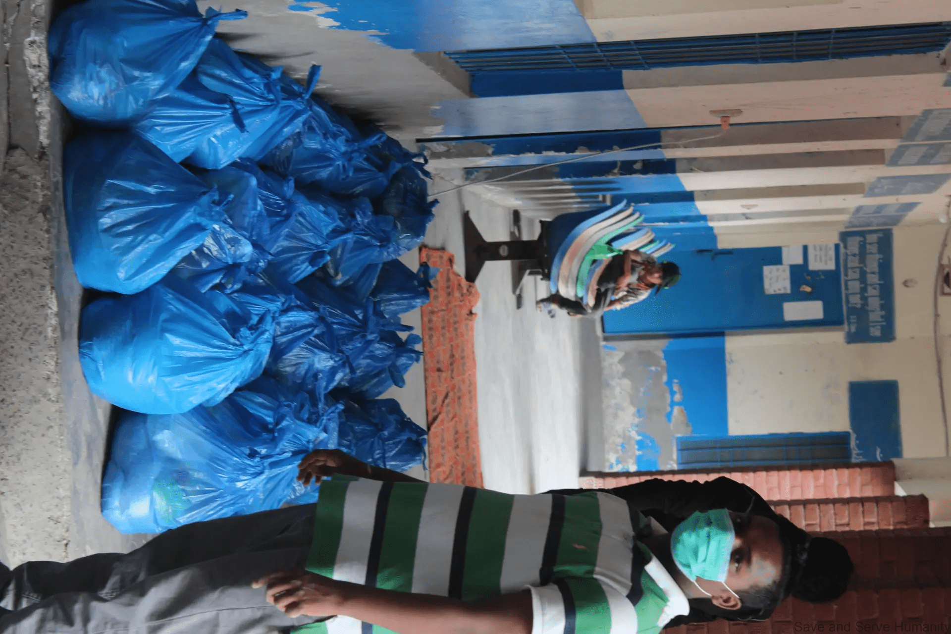 Ration distribution activity during SSH's COVID-19 relief work.